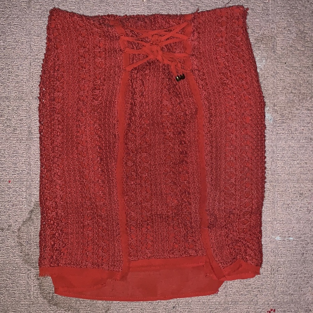 Moon River Burnt Orange Pencil Skirt